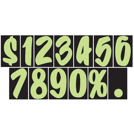 Chartreuse Designer Numbers: 1 Pk